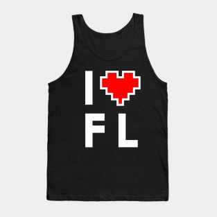 I Love FL - Pixel heart for Florida gamer Tank Top